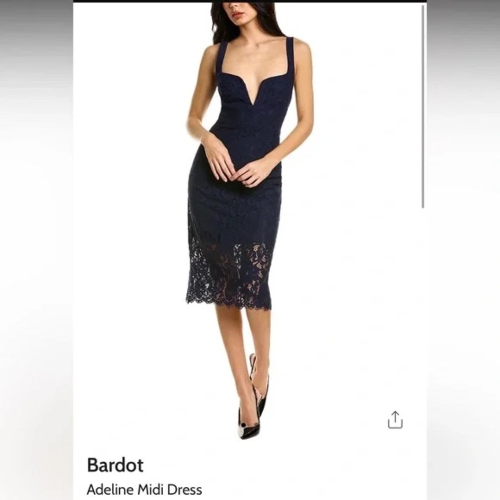 Bardot Adeline Lace Midi Dress Women, Black,  Size 6